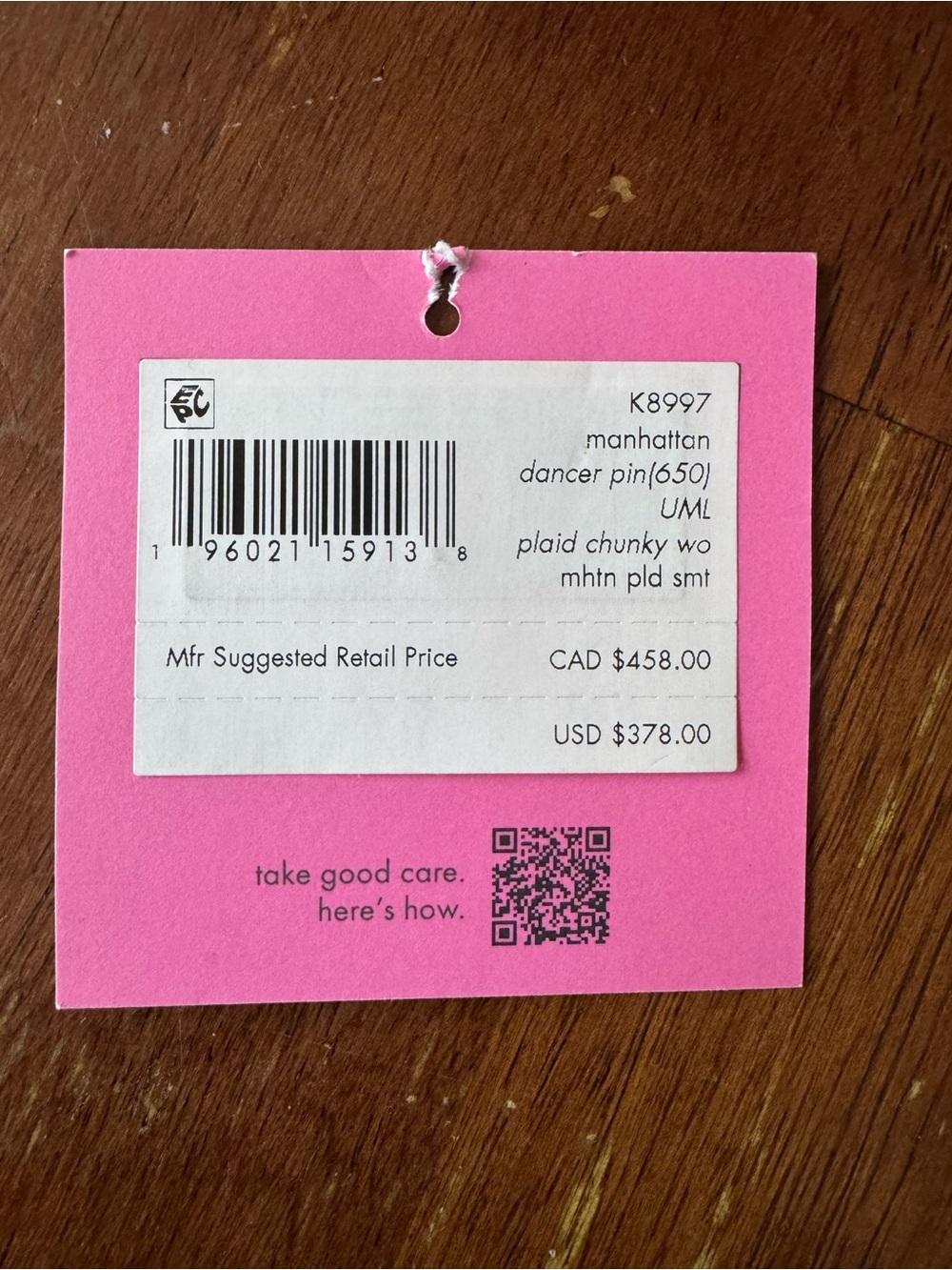 Kate Spade Manhattan Plaid Chunky Woven Tote in Dancer Pink NWT - Picture 8 of 9
